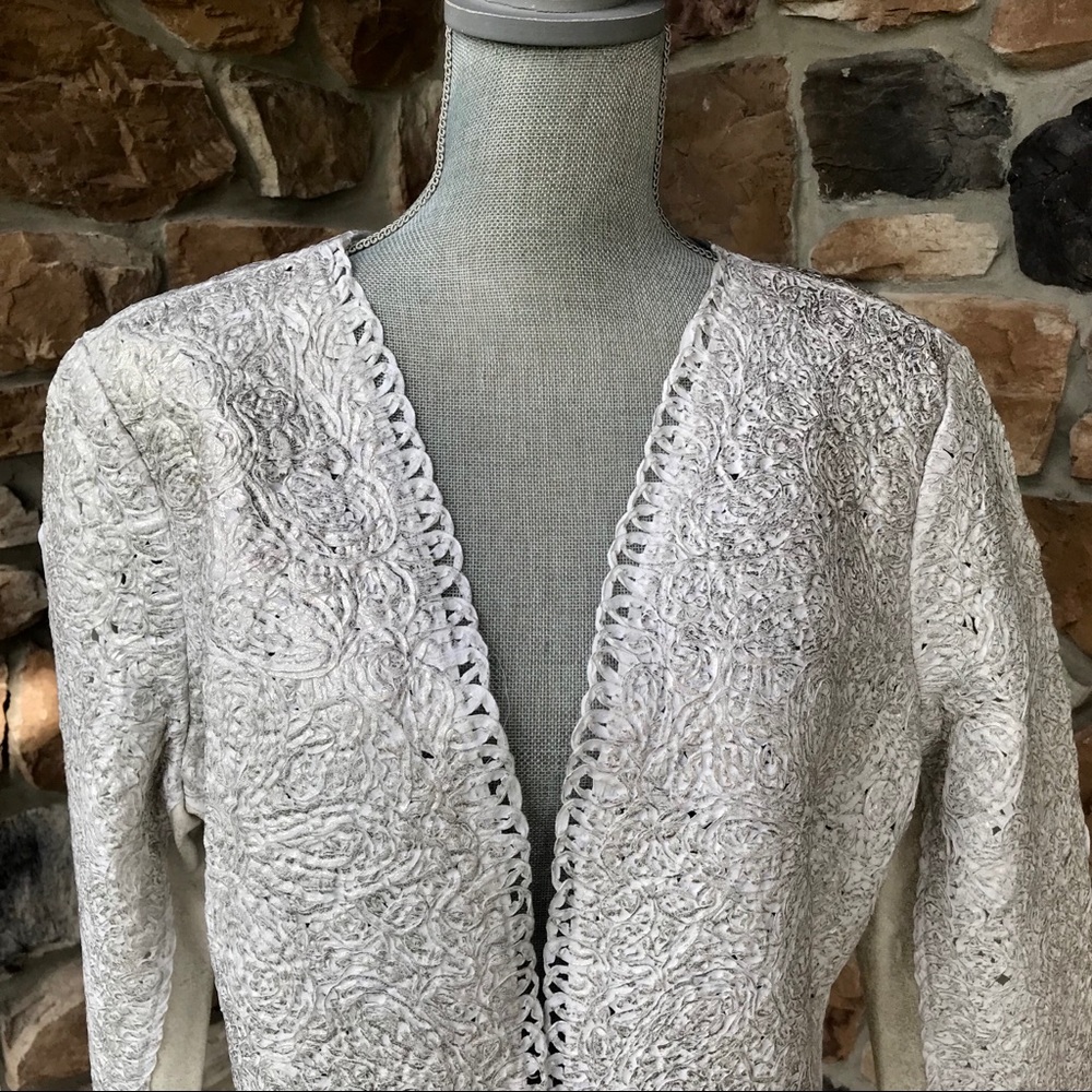 Nic & Zoe Shimmered Metallic Lace Jacket - Picture 5 of 16